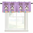 thumbnail image 4 of Kitchen Valances for Window, Easter Rabbit Colorful Egg Light Filtering Rod Pocket Valance Curtain, Spring Bunny Purple Wood Board Short Curtains Window Topper for Bedroom Living Room 54x18in, 4 of 9