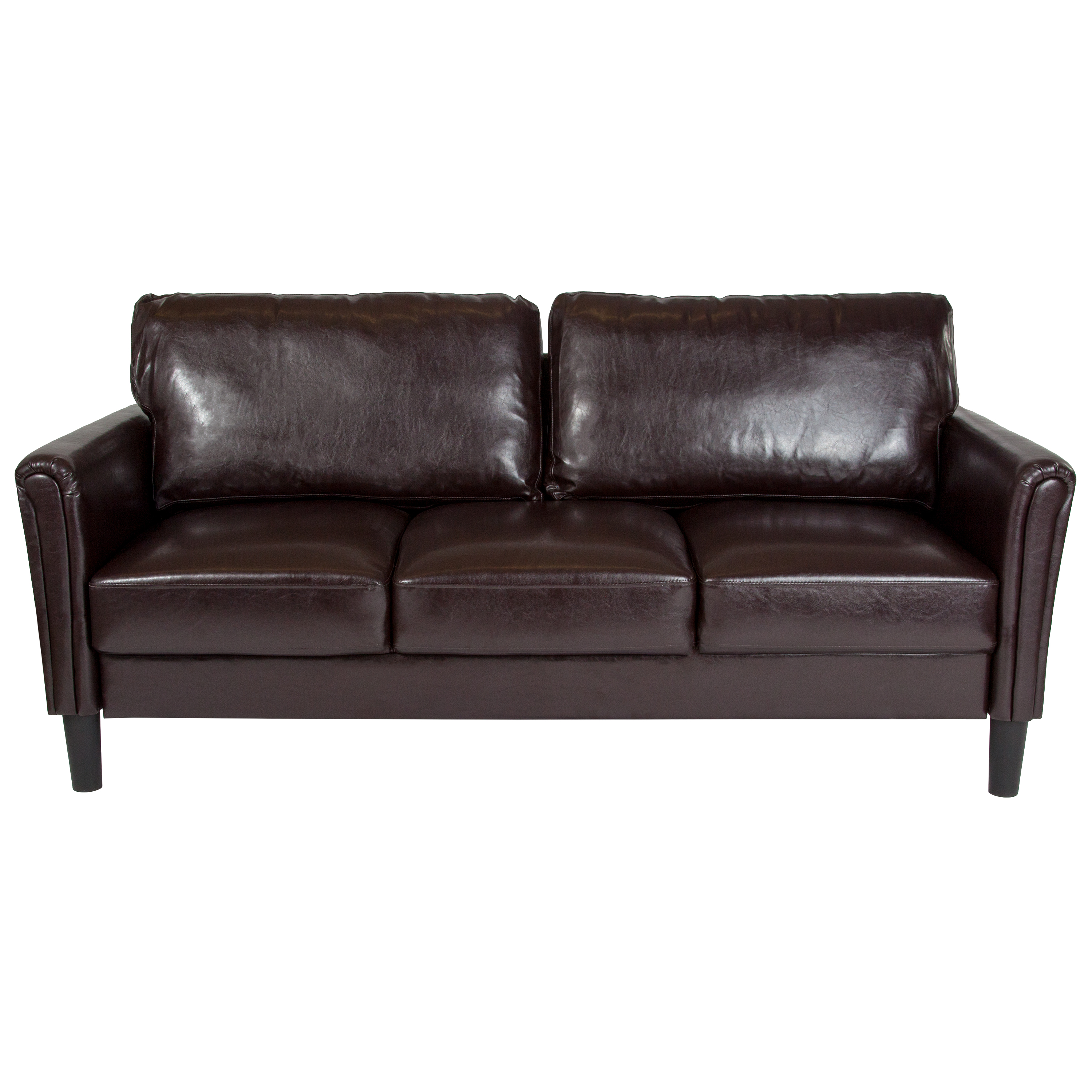 Flash Furniture Upholstered Living Room Sofa with Tailored Arms in Brown LeatherSoft - image 5 of 5