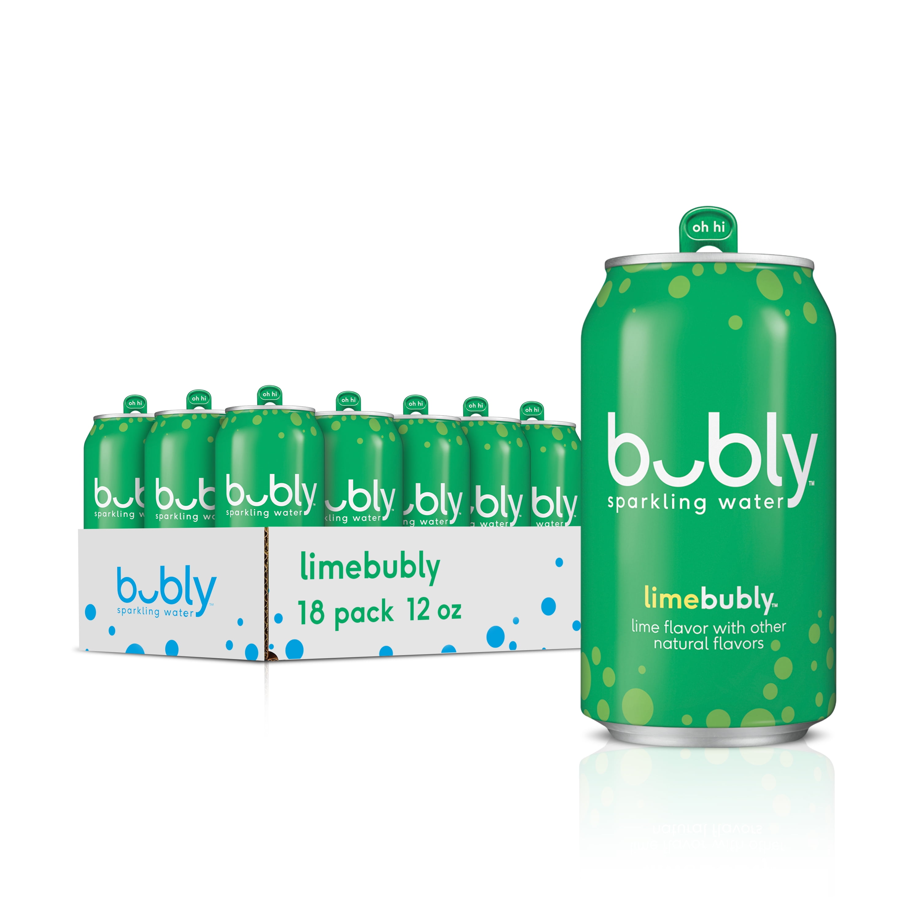 bubly Lime Flavored Sparkling Water, 12 oz, 18 Pack Cans