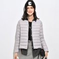 thumbnail image 3 of Chaqueta de plumón ligera para mujer, camiseta interior ligera para otoño e invierno, ropa interior, chaqueta cálida de talla grande con cuello redondo, 3 of 5