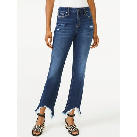 Scoop Women's Crop Flare Jeans with Sharkbite Hem