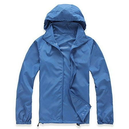 Wealers Compact Lightweight Thin Jacket Uv Protect+quick Dry Waterproof Coat, Rain Jacket for Men, with Small Carry