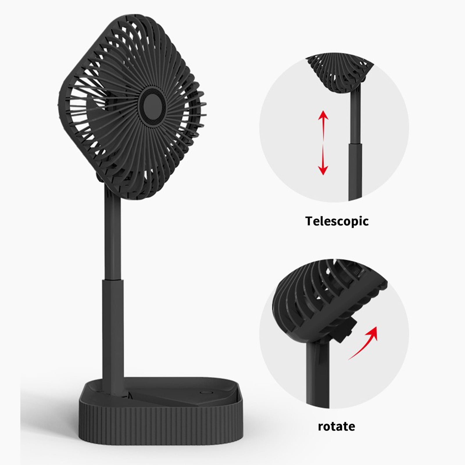Apmemiss Clearance Portable Pedestal Fan - Foldaway Standing Fan Foldable Desk Fan, Wireless Use 1200Mah Rechargeable Battery, Control Telescopic 3Speed Quiet Fan for Home Kitc