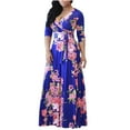 thumbnail image 2 of Babysbule Skirt for Women Plus Size Women's Summer Fashion V-neck Print Big Swing Dress Long Skirt, 2 of 5