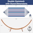 thumbnail image 4 of SUNCREAT Outdoor Hammock with Stand Included, Portable Hammock with 10 ft Wooden Stand, Blue Stripes, 4 of 8