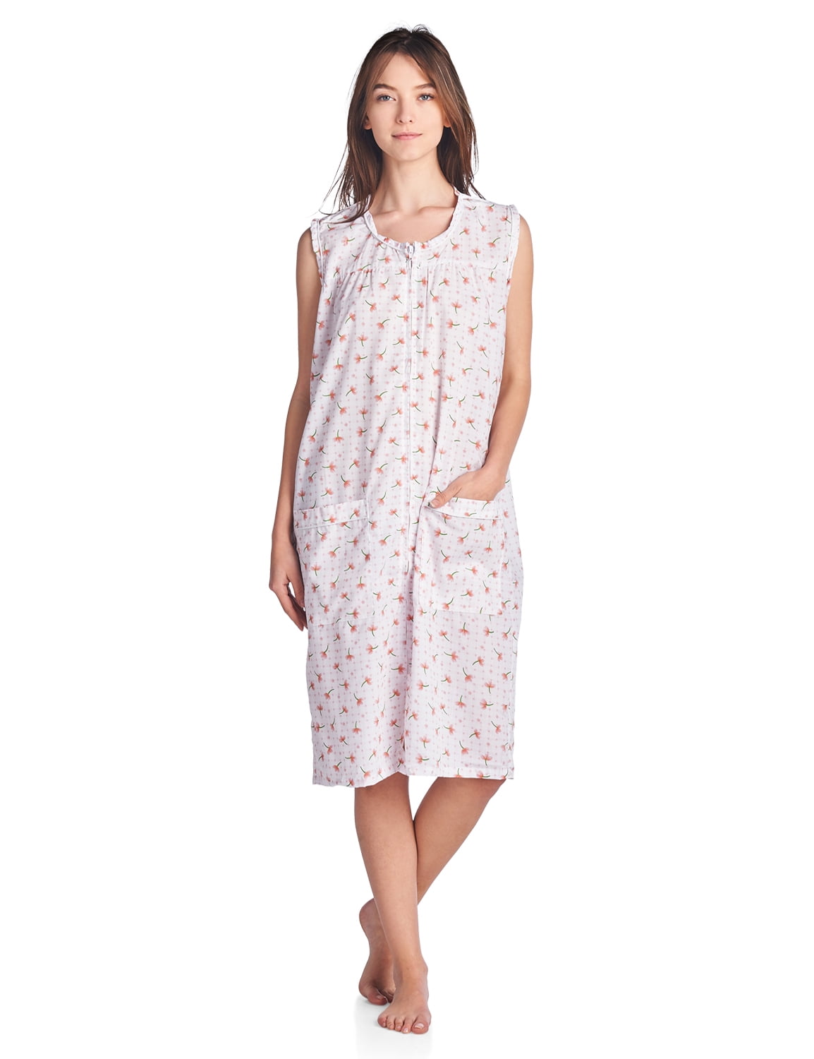 Casual Nights Casual Nights Women's Zip Up Sleeveless Duster Robe