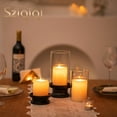 thumbnail image 3 of Sziqiqi Black Hurricane Candle Holder: Set of 2 Candle Holders for Pillar Candles with Clear Glass Sleeve Decorative Metal Pillars Stands for Wedding Party Christmas Holiday Dining Table Centerpiece, 3 of 7