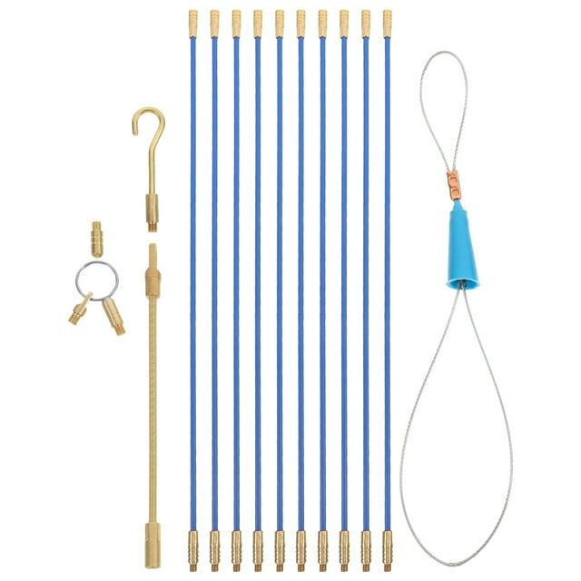 1 Set Fiberglass Wire Running Kit Electric Fish Rods Cable Pulling Tools Fishing Wire Through Walls Fish Tape Accessories Wire Fish Tool