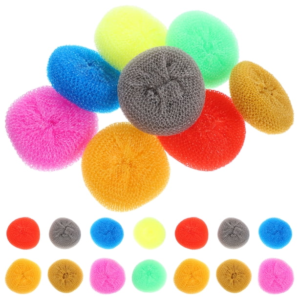 30 estropajos redondos para ollas, bolas limpiadoras de platos y estropajos de cocina (colores variados)