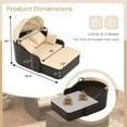 thumbnail image 3 of Gymax Outdoor PE Rattan Daybed w/ Retractable Canopy Soft Cushions & Extra Pillows, 3 of 5
