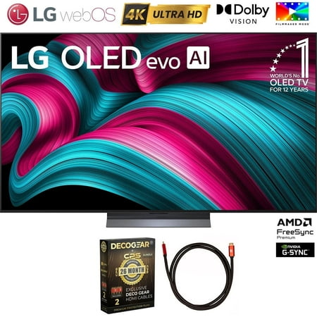 LG OLED65C5PUA 65 Inch Class C5 Series OLED evo 4K UHD Smart webOS TV 2025 Bundle with 6FT HDMI 2.0 Cable and CPS Exclusive 26 Month Protection Pack (BEACH-CPS-26M2000)