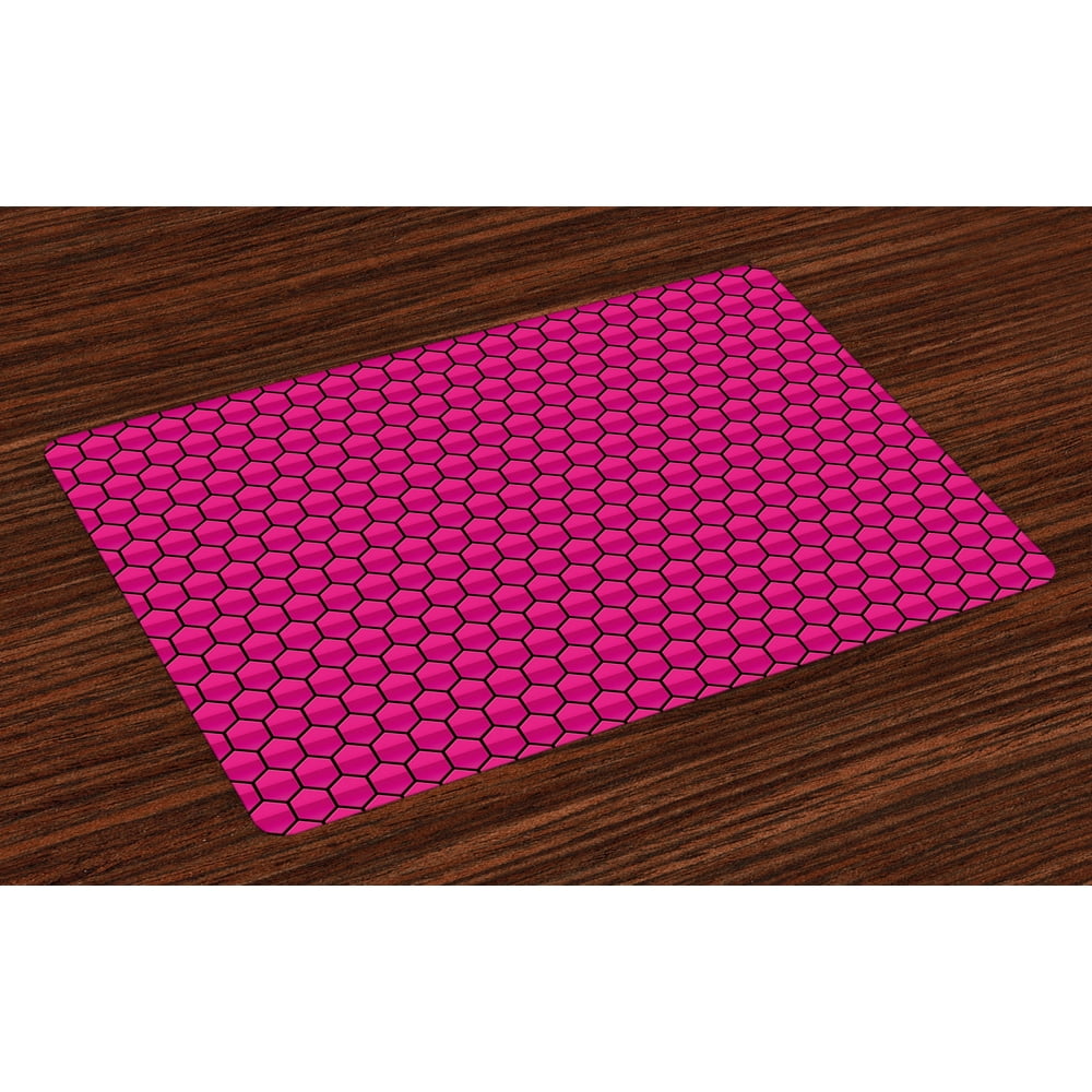Hot Pink Placemats Set of 4 Pattern Nature Inspired Design