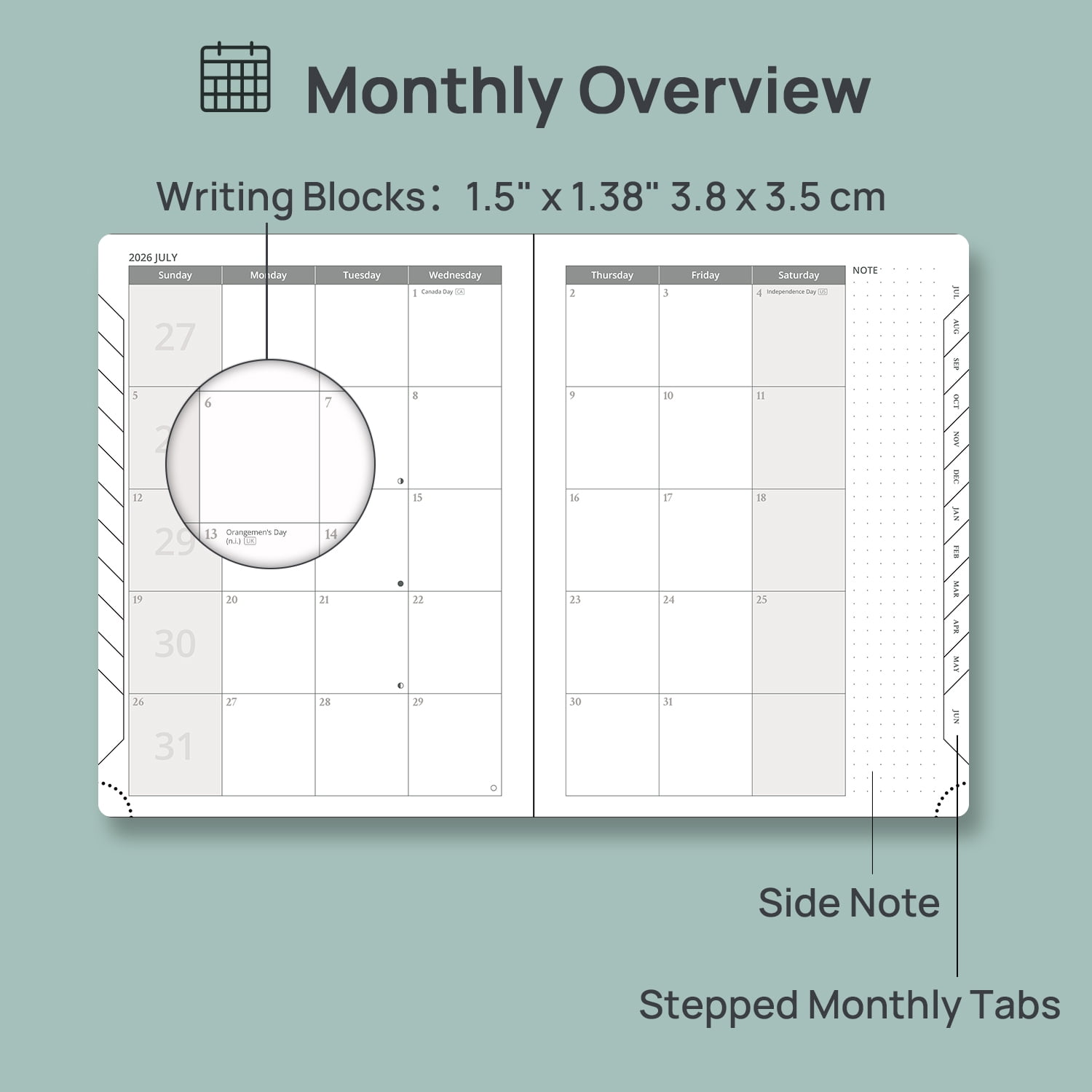 POPRUN Planner 2026-2027, Weekly and Monthly Academic Planner Calendar Notebook (Jul.26-Jun.27), 6.5"x8.5", Inner Pocket, Monthly Tabs, Leather Soft Cover - Black
