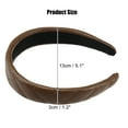 thumbnail image 2 of Unique Bargains 1 Pc Checkered Pattern Padded Headband Hairband for Women Faux Leather Brown 1.2 Inch Wide, 2 of 7