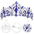 thumbnail image 6 of FELTECHELECTR  Tiaras for Girls Hair Crown Band Rhinestone 30st Birthday Headband Bride Blue, 6 of 8
