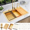 thumbnail image 1 of Bar Sink  Undermount Kitchen Sink x Single Bowl Stainless Steel Material  Depth  Workstation Small Sinks with Accessories  Small Bar Sink  Camper Sink  RV Kitchen Sink, 1 of 6