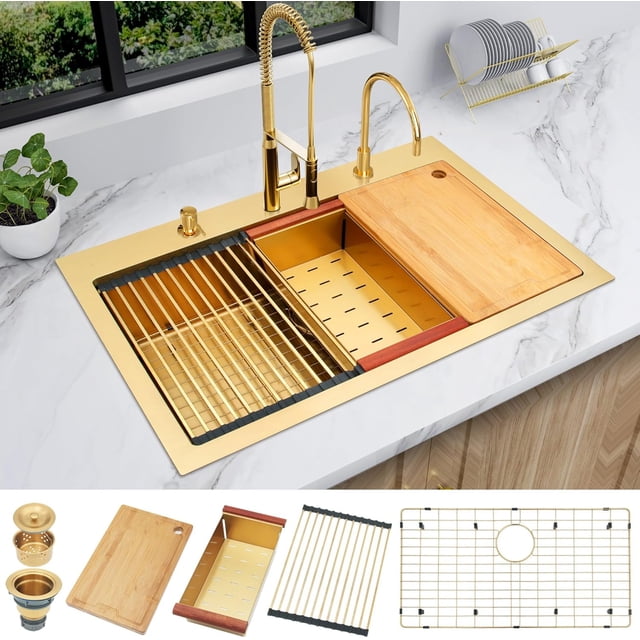 Bar Sink Undermount Kitchen Sink x Single Bowl Stainless Steel Material Depth Workstation Small Sinks with Accessories Small Bar Sink Camper Sink RV Kitchen Sink