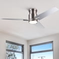 thumbnail image 2 of Noaman 52 inch Brushed Nickel Ceiling Fan with Light, Low Profile DC Motor Remote Control for Medium Room, 2 of 15