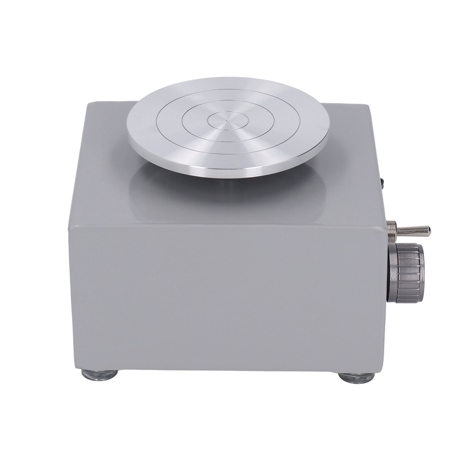 LAZIOEGR Mini Pottery Wheel for Kids Adjustable Speed Compact Pottery Machine with Detachable Basin Gray US Plug 10.24 inches / 26 cm
