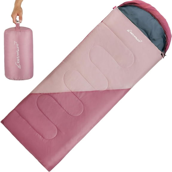 Sleeping Bag for Adults and Kids - Lightweight Camping Sleeping Bag for Girls, Boys, Youths, Ultralight Backpacking Sleeping Bag for Cold Weather - Compression Sack Included(Left Zipper)