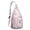 Pink, variant on Tropical Island Sling Backpack – Boho Safari Jungle Crossbody Daypack with Exotic Palm Tree & Coastal Sunset Print, Lightweight & Stylish for Beach Vacation, Hiking & Travel