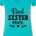 thumbnail image 4 of Inktastic Best Sister Ever Women's V-Neck T-Shirt, 4 of 5