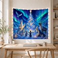 thumbnail image 5 of Arctic Animals Around a Crystal Christmas Tree Under Northern Lights, Dreamy Celestial for Wildlife Lovers, Nature Wall Art Decor, Christmas Gift Tapestry Wall Hanging for Living Room and Bedroom, 5 of 7
