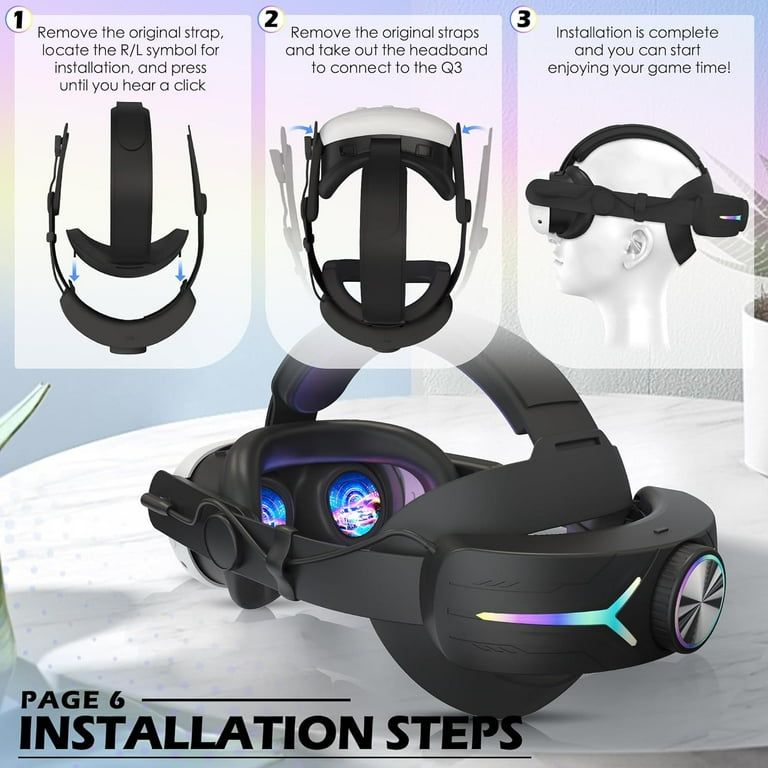 Rechargeable RGB Comfort Headset with 8000mAh Battery, Meta