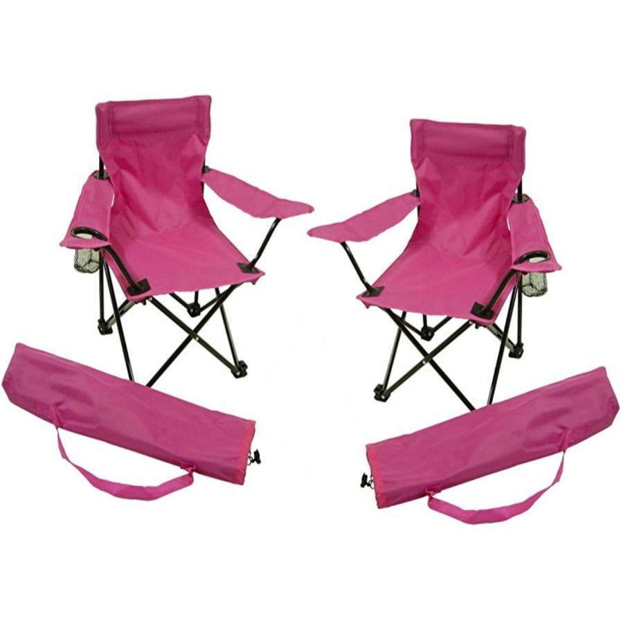 Redmon Kids Folding Camp Chair, Pink (set of 2)