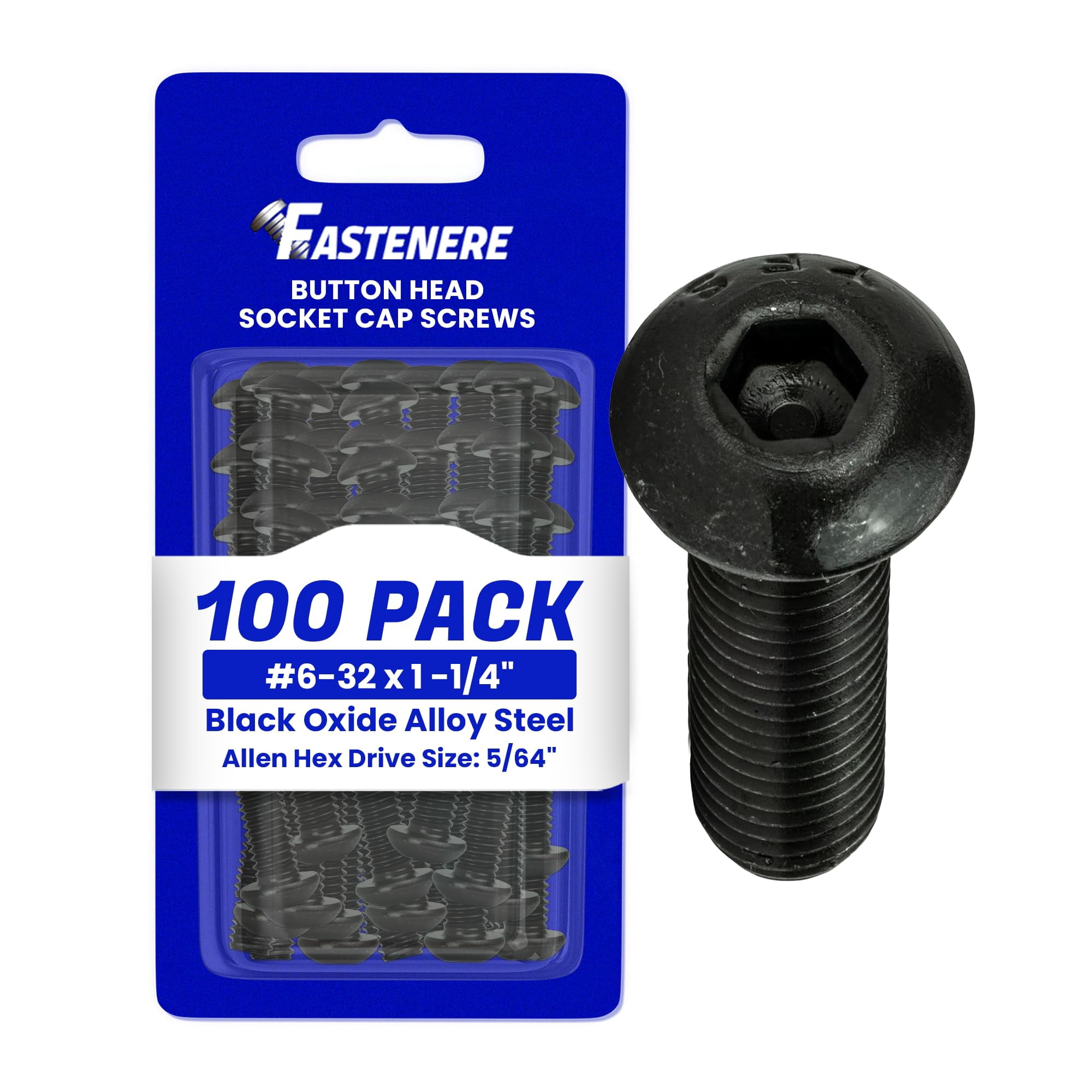 100 Pack Socket Head Cap Screws - 1/4-20 X 1 3/4" Alloy Steel Black Oxide