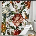 thumbnail image 3 of Boho Floral Shower Curtain Colorful Bohemian Flower Botanical Leaves Bathroom Curtain with Hooks White Floral Bath Curtains Waterproof Polyester Fabric Washable 72Wx84L, 3 of 6