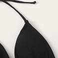 thumbnail image 5 of mgoYE Swimsuit Tops for Women Women's Triangle Bikini Top String Push up Padded Halter Bathing Suit Top(Black,L), 5 of 8