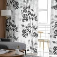 thumbnail image 4 of Black Gray Botanical Sheer Curtains 96 Inches Long 2 Panels Set, Window Sheer Curtains for Living Room/Bedroom, Vintage Nature Flower Light Filtering Rod Pocket Curtain 52'' x 96'' x 2, 4 of 7