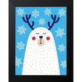thumbnail image 2 of Seven Trees Design 19x24 Black Modern Framed Museum Art Print Titled - Snowflake Reindeer, 2 of 5
