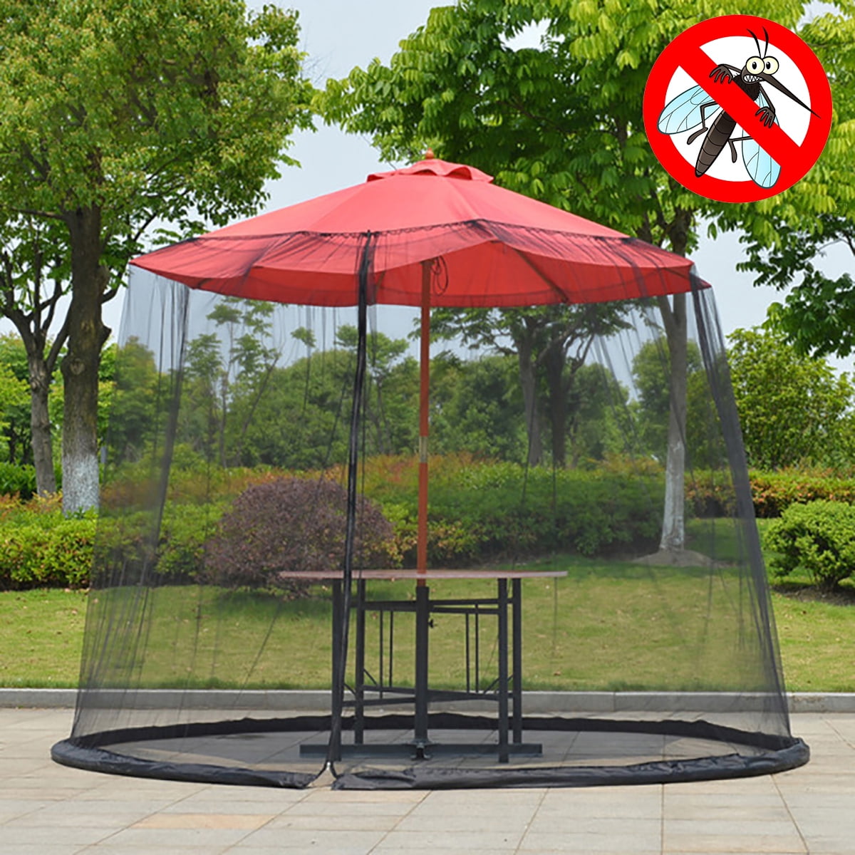 Patio Umbrella Mosquito Netting - Polyester Mesh Screen ...