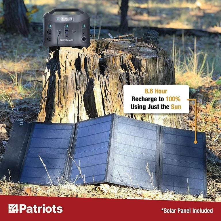 Patriot Power Sidekick Solar Generator & Solar Panel - We Champion Freedom & Self-Reliance - 4Patriots