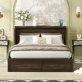 thumbnail image 4 of Bellemave Queen Size Farmhouse Murphy Bed Frame with Charging Station and Storage Drawer Foldable Cabinet Platform Bed for Guest Room or Home Office (Queen Size, Rustic Gray), 4 of 11