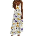 thumbnail image 2 of FcBaudy Camisole Sans Manches Robe Col en V, Robes d'Été pour Femmes, Robes d'Été pour Femmes Imprimé Sans Manches Robe Col Rond Décontractée Robes Femmes, 2 of 5