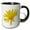 Black/White, variant on 3drose, Bring Me Sunshine a Close up of a Yellow Daisy on a Plain White Background, 11oz Two-tone Green Mug