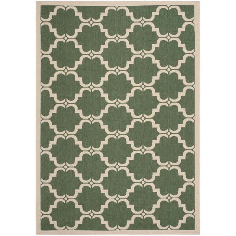 Safavieh Courtyard Dark Green Indoor Outdoor Rug - 6'7" x 9'6