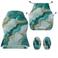 thumbnail image 3 of FUIALDOLG Turquoise Green Gaming Chair Covers Stretchable Slipcover for Computer Chair High Back Chairs Non-slip Scratch Proof Rotating Boss Chairs Cover with Armrest Pads for Women, 3 of 9