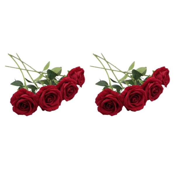 10 piezas de flores de seda Bearachild color Vino rojo para ramos de novia
