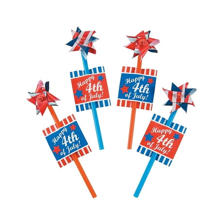 4Th Of July Mini Pinwheels (6Dz) - Party Favors - 72 Pieces