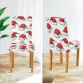 thumbnail image 3 of Yayeee 2 Pack Dining Chair Covers Stretch Parson Chairs Slipcovers Seat Protector, Red Santa Hats Pattern, 3 of 6