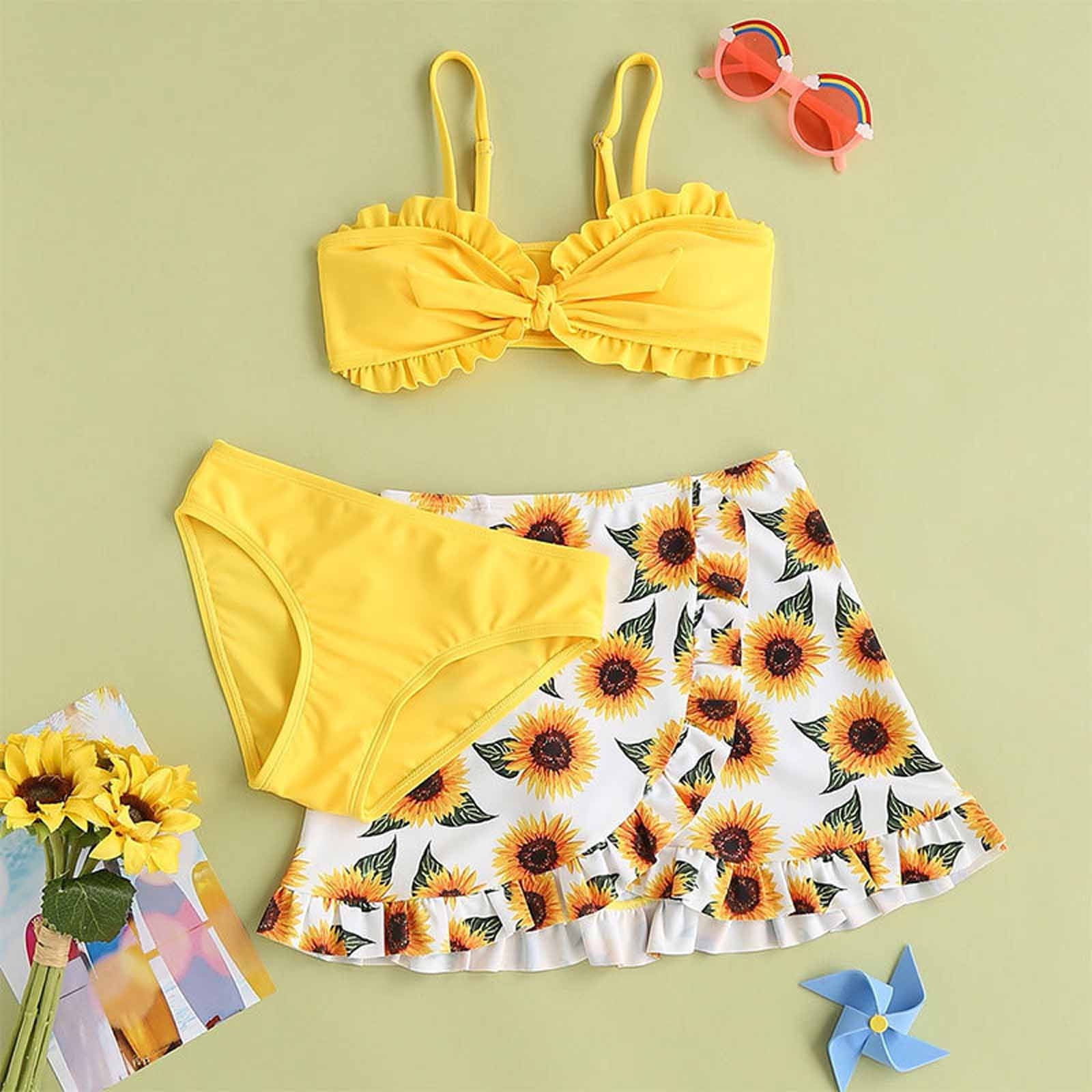 Leesechin Toddler Swimsuit Baby Girls Swimwear Kids Swimsuit Sunflower ...