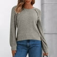 thumbnail image 3 of Kilaqueen Womens Sweaters Casual Long Sleeve Crewneck Vintage Knitted Pullover Sweater Tops Hollow Out Fall Fashion Outfits Oversized Blouses, 3 of 8