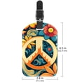 thumbnail image 6 of Square 2Pack PU Leather Peace Sign Cruise Luggage Tag with Privacy Cover and Name ID Tag for Travel Handbags Backpacks Luggage Tags, 6 of 6