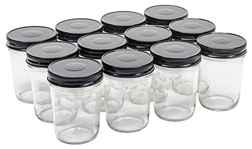 Case of 12 With Silver Safety Button Lids North Mountain Supply 32 Ounce Quart Glass Regular Mouth Mason Canning Jars 