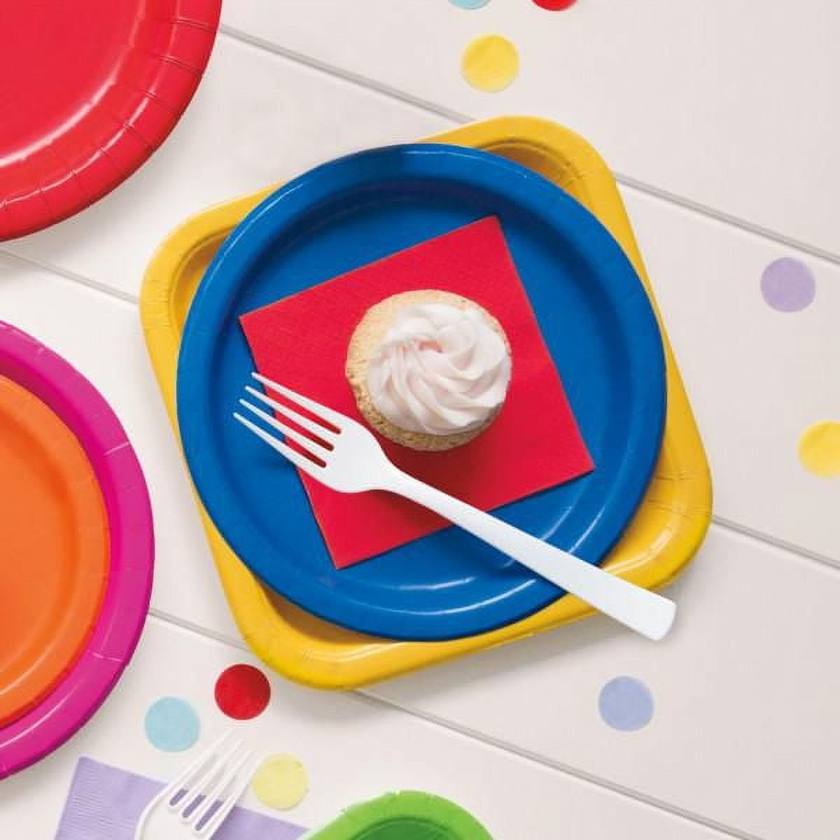 Assiettes à dîner rondes bleu électrique de 9 po, 20 ct 8,625" /21,9 cm