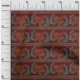 thumbnail image 1 of oneOone Viscose Jersey Fabric Stripe|Leaves & Hen Block Printed Craft Fabric BTY 60 Inch Wide, 1 of 4
